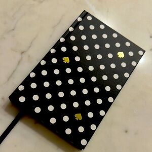 Kate Spade Black and White Polka Dot Notebook with Gold Accents